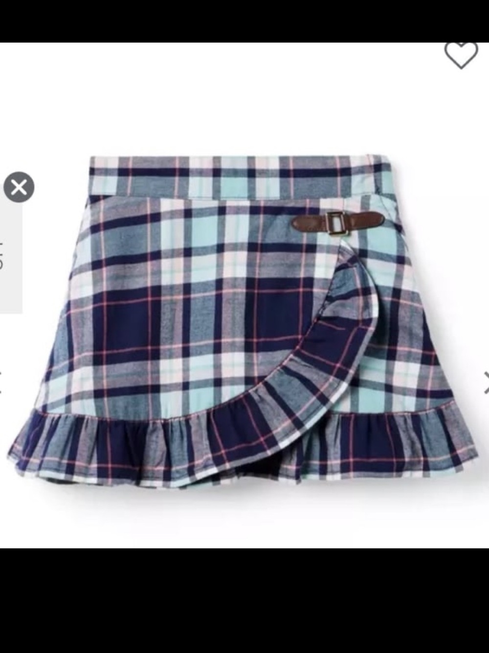 NWT Janie & Jack The Plaid Quad Skirt 2T